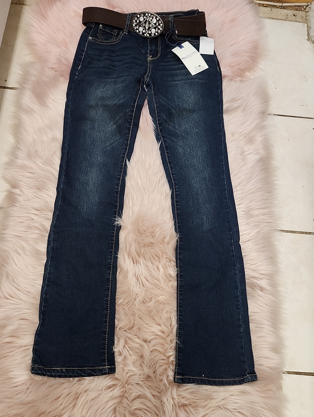 BRAND NEW WALLFLOWER LEGENDARY❤️BOOTCUT DENIM JEANS W/BELT-0